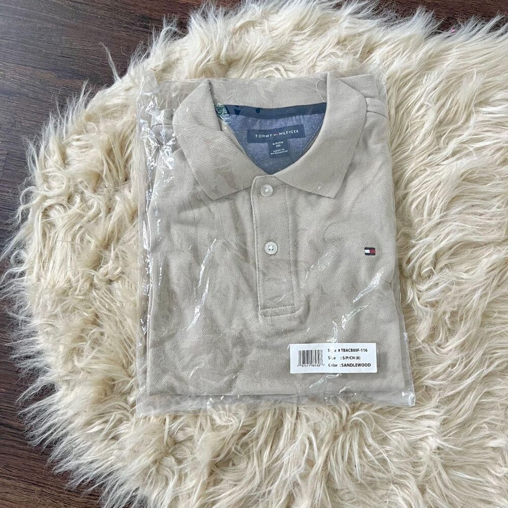 Tommy Hilfiger Boys' Short Sleeve Solid Ivy Polo Shirt Size S (8)